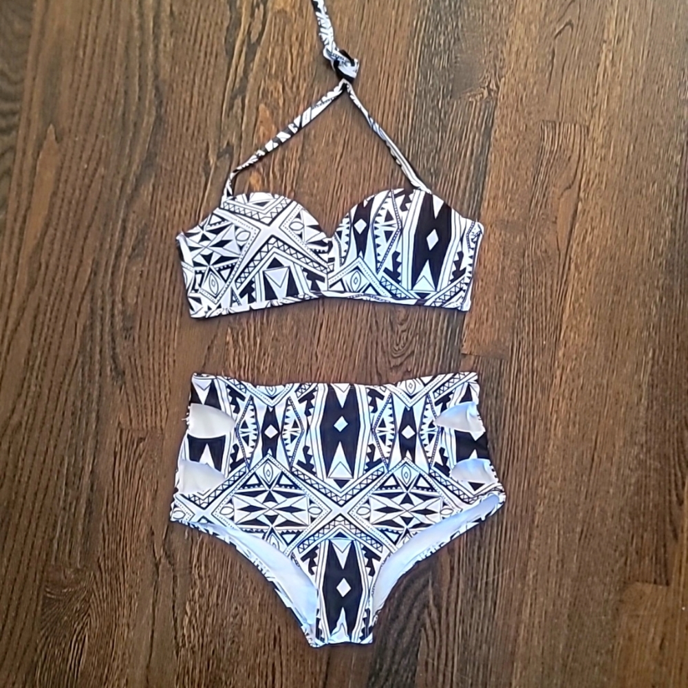 Aztec Print high waist 2 piece